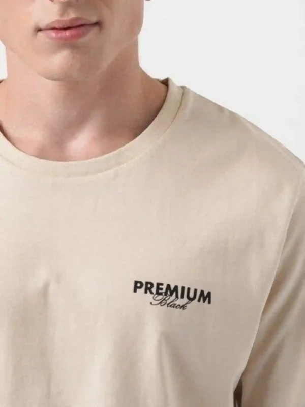 تیشرت کرم لوگو مشکی jack&jones - Image 2