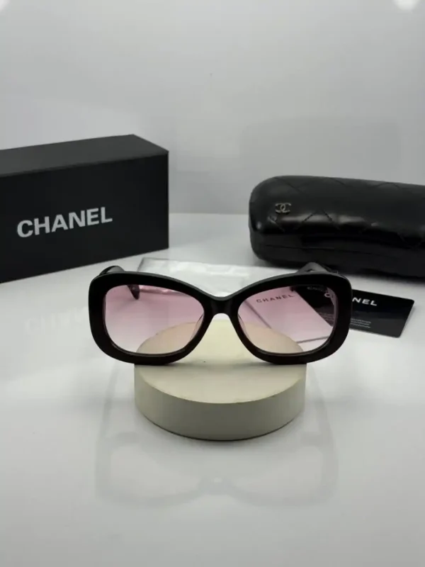 عینک chanel-5468B فریم زرشکی اکلیل دار - Image 2