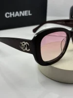عینک chanel-5468B فریم زرشکی اکلیل دار - Image 4