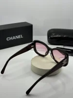 عینک chanel-5468B فریم زرشکی اکلیل دار - Image 5