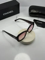 عینک chanel-5468B فریم زرشکی اکلیل دار - Image 3