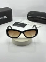 عینک chanel-5493 مشکی براق عدسی  هایلایت قهوه ای - Image 2