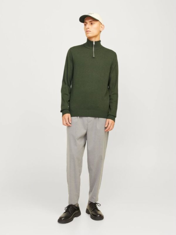 بافت نیم زیپ سبزjack&jones - Image 3
