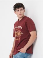 تیشرت زرشکی لوگو سفید jack&jones - Image 2