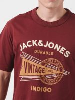 تیشرت زرشکی لوگو سفید jack&jones - Image 5