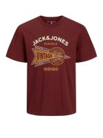 تیشرت زرشکی لوگو سفید jack&jones