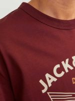تیشرت زرشکی لوگو سفید jack&jones - Image 4