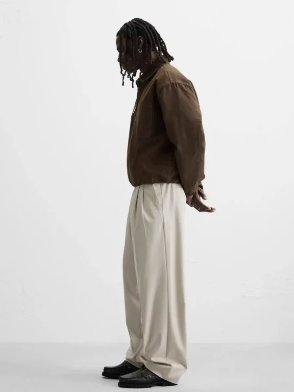 شلوار واید لگ پارچه ای پیله دار - Image 14