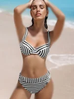 ست بیکینی دو تیکه راه راه کاپشه