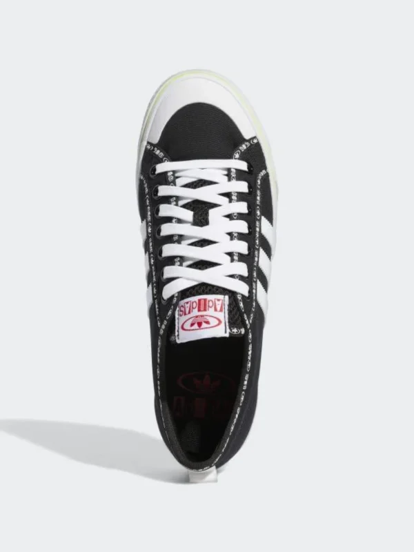 کتونی آدیداس مدل  adidas Originals Men's Nizza Sneaker, Core Black/White/Vivid Red - Image 7